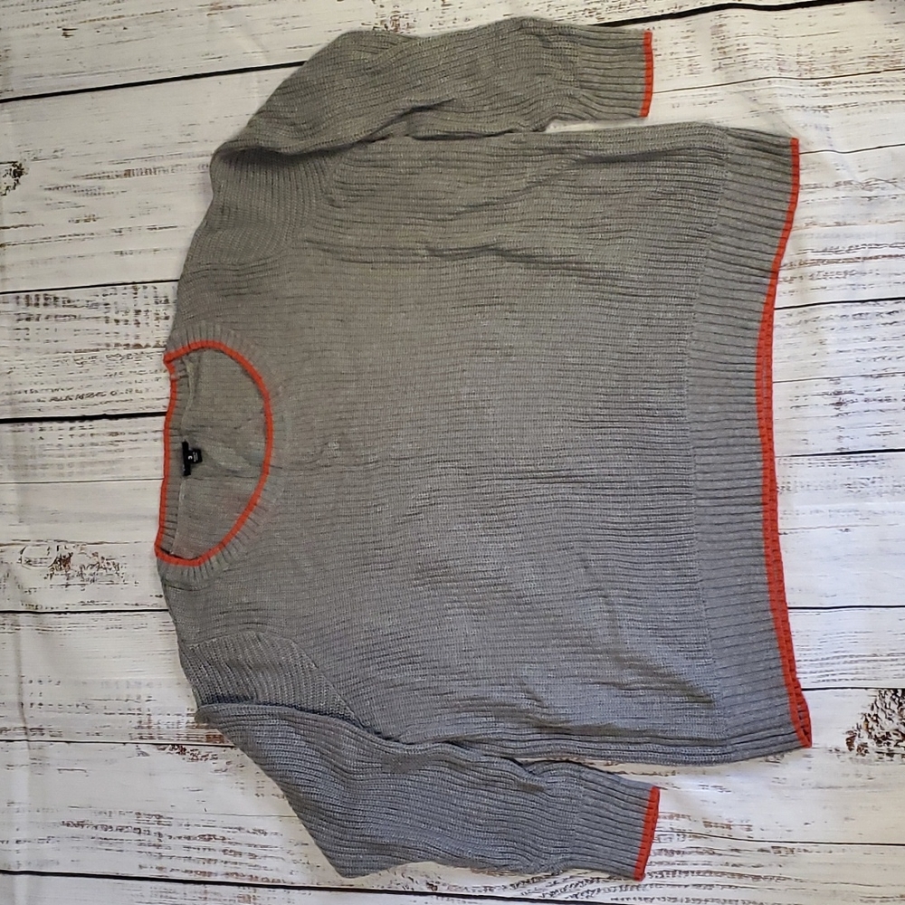 Torrid Gray Sweater with Orange Trim